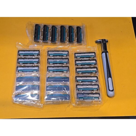 24pcs Stainless Steel Blades Shaving Disposable Safety Razors with 1 Handle mens - Picture 2 of 4